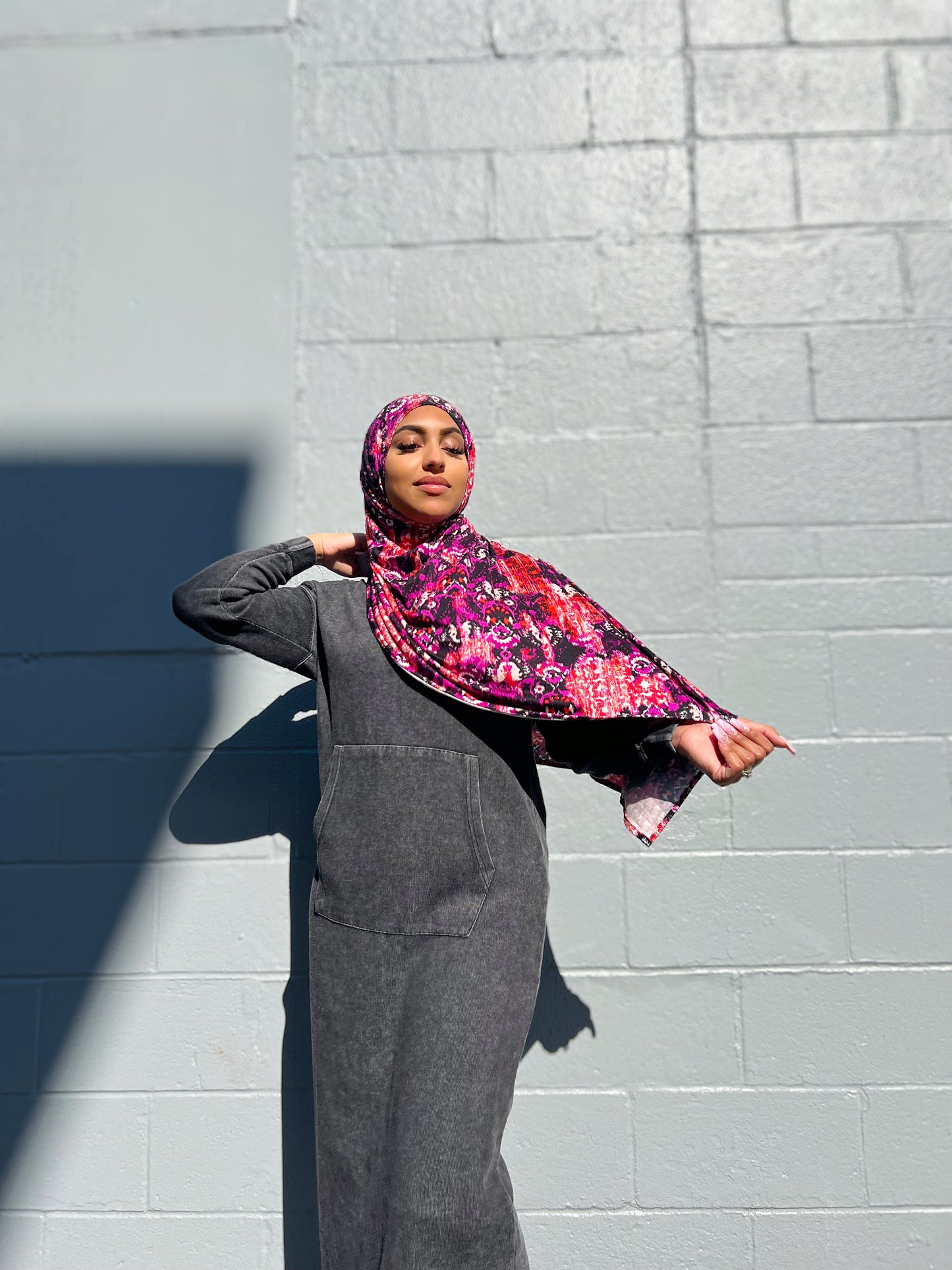 Printed Jersey Hijab: Purple Ikat