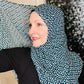 Limited Edition Crepe Chiffon Hijab: Mint Green Triangle Kaleidoscope