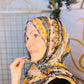 Limited Edition Woven Chiffon Hijab: Geometric Floral Fall