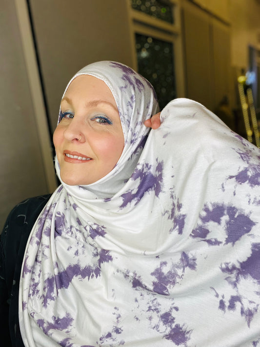 Jersey Hijab: Lavender Spray Paint