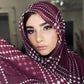 Georgette Chiffon Hijab: Sangria Plaid