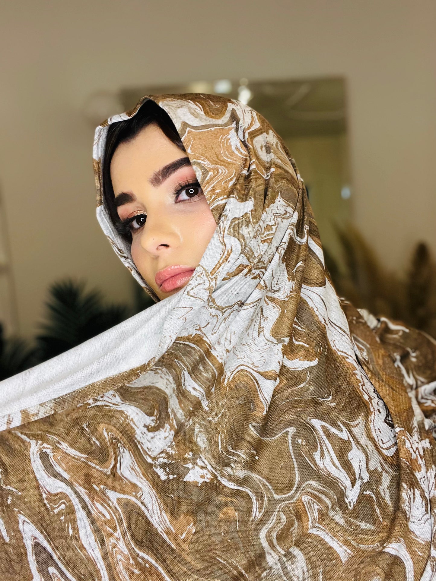 Jersey Hijab: Soft Marbled Agate