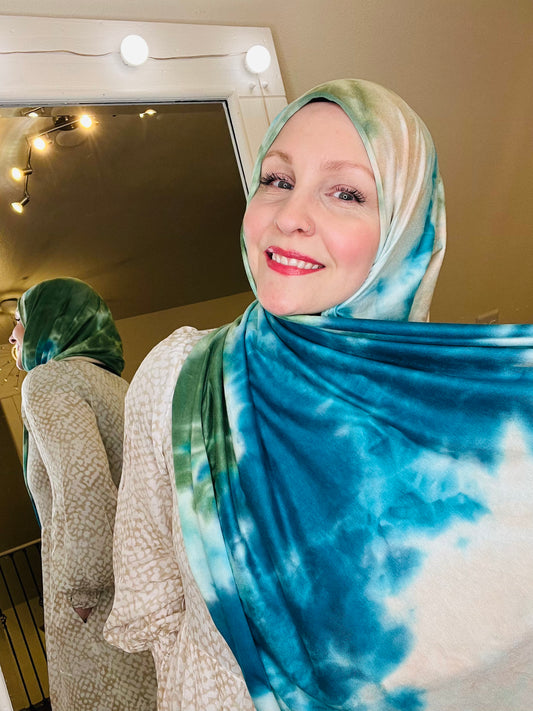 Tie Dye Jersey Hijab: St. Lucia