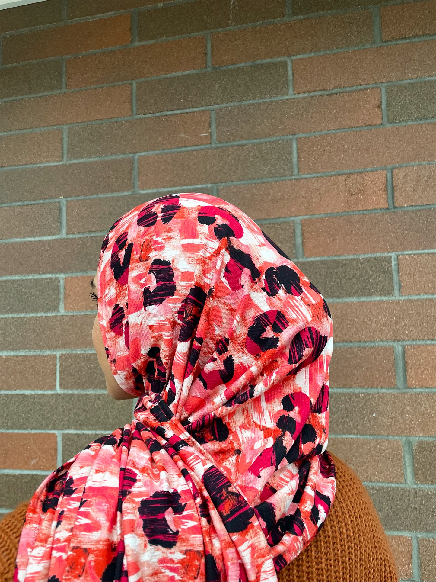 Printed Jersey Hijab: Ruby Red Rachel