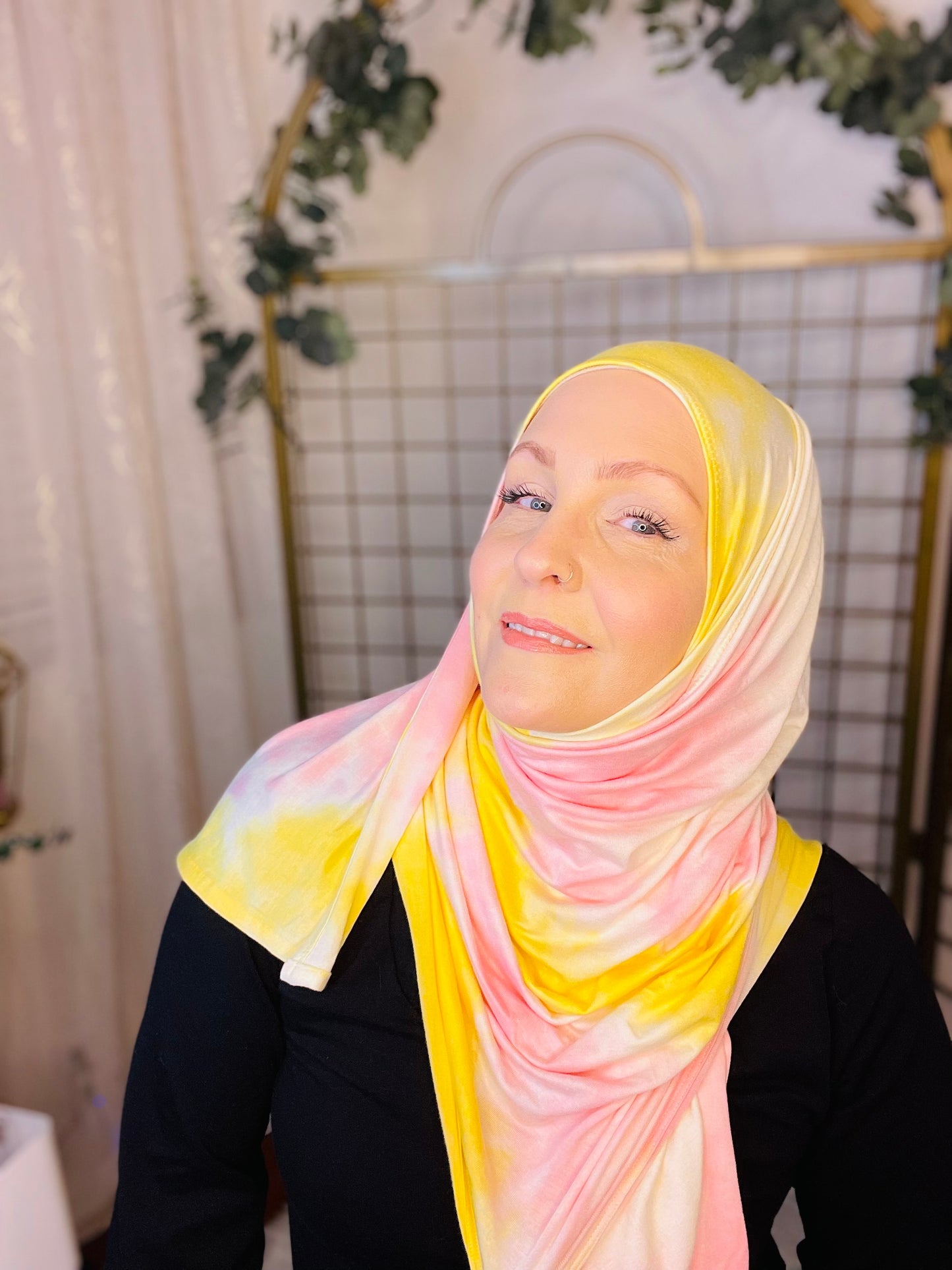 Tie Dye Jersey Hijab: Pink Lemonade