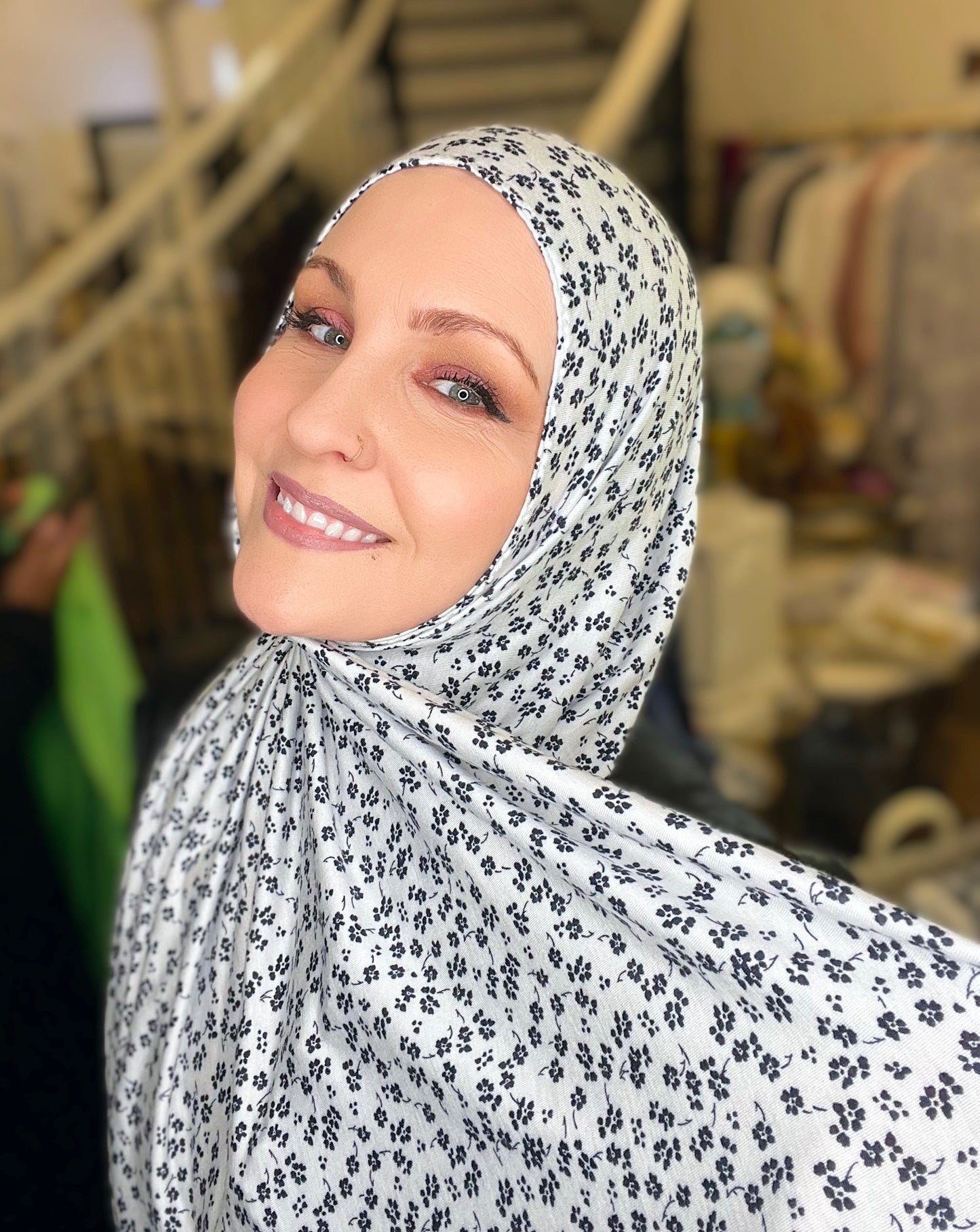 Printed Jersey Hijab: Petite Fleurs