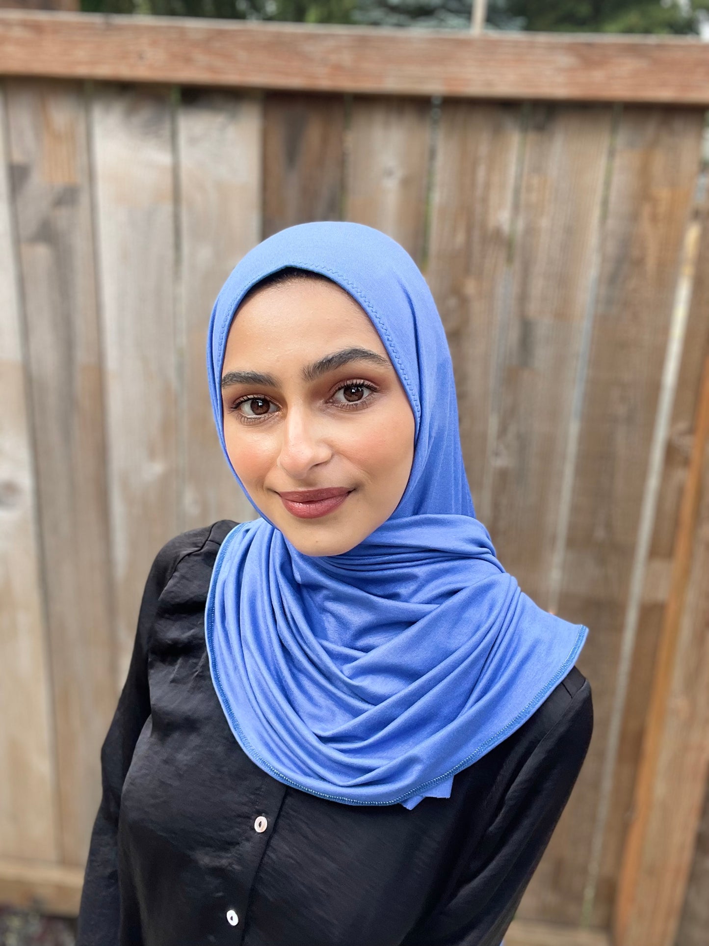 Solid Jersey Hijab: Blue Iris