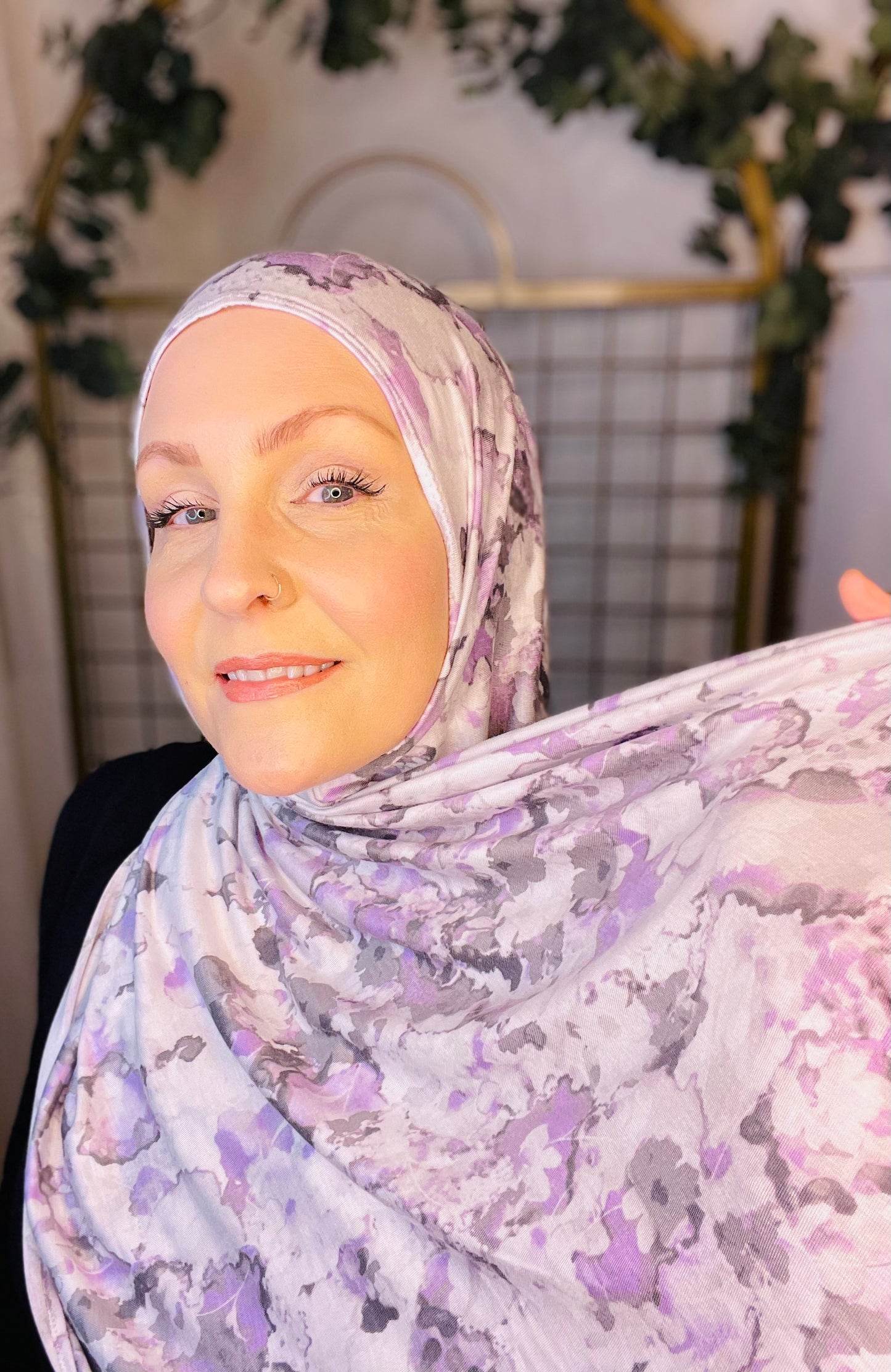 Printed Jersey Hijab: Lavender Fields