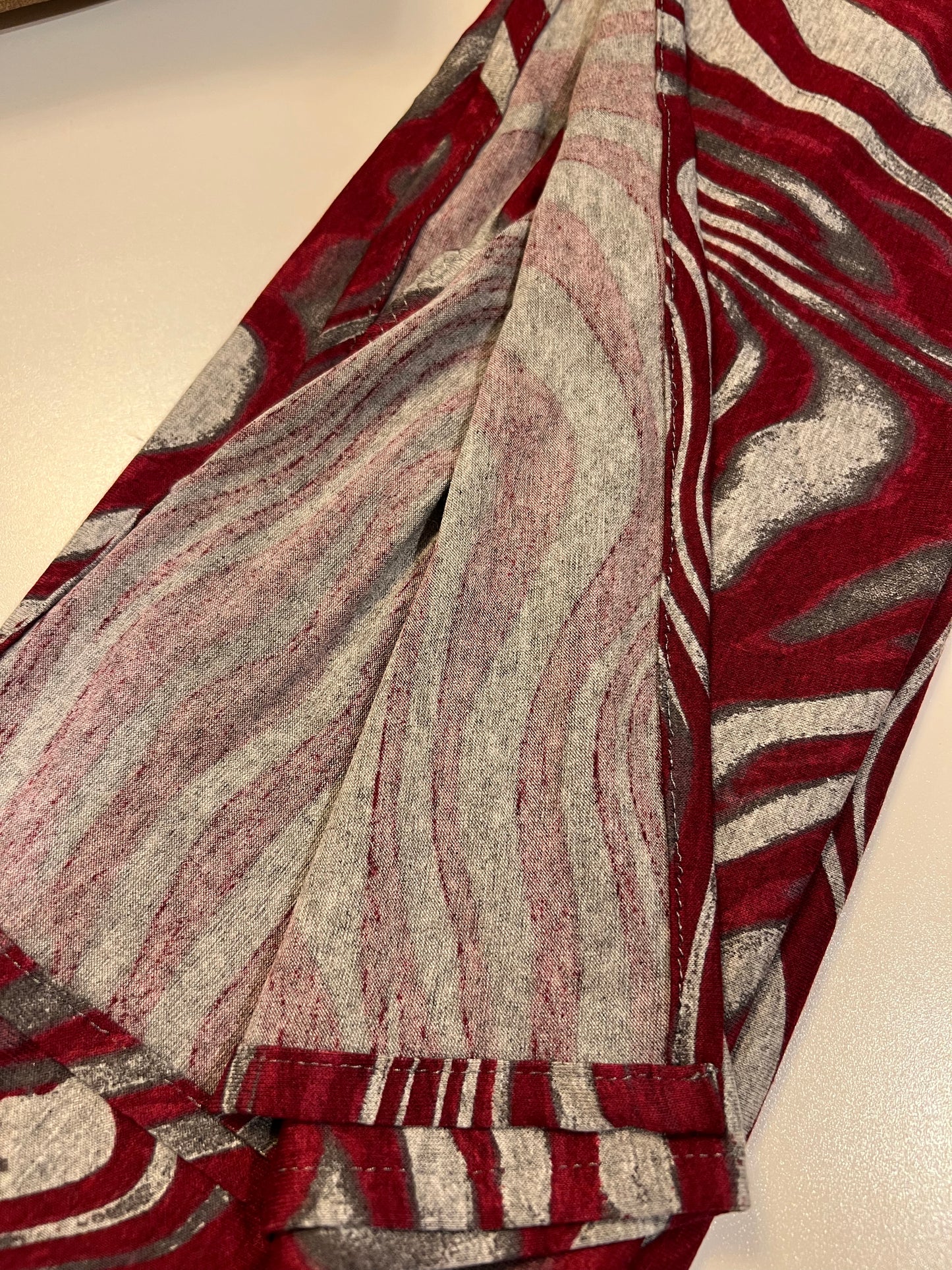 Printed Jersey Hijab: Crimson Zebra