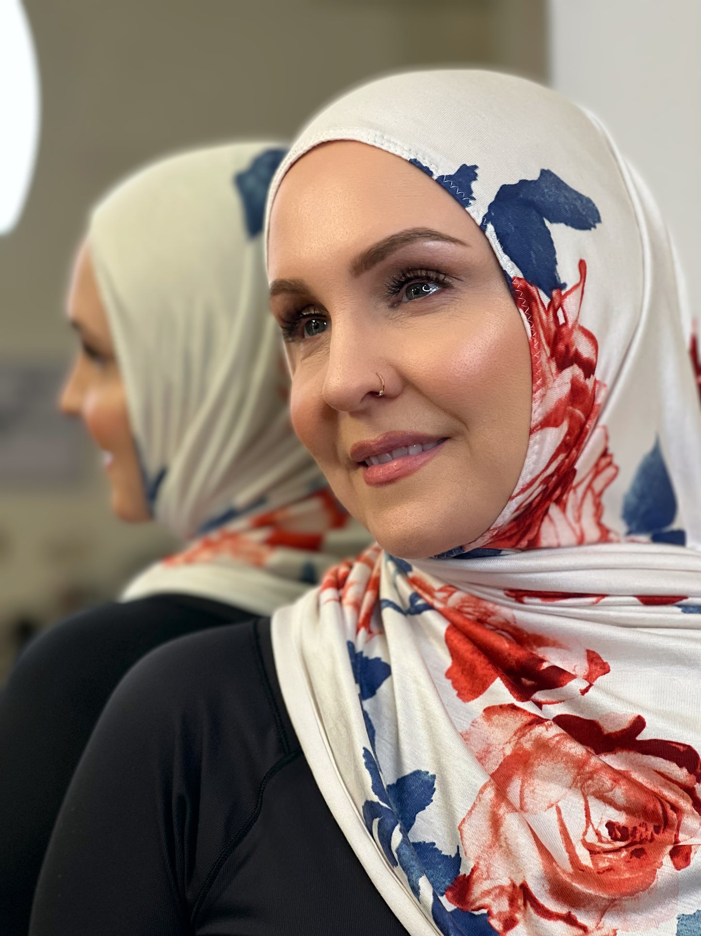 Printed Jersey Hijab: First Roses of Spring