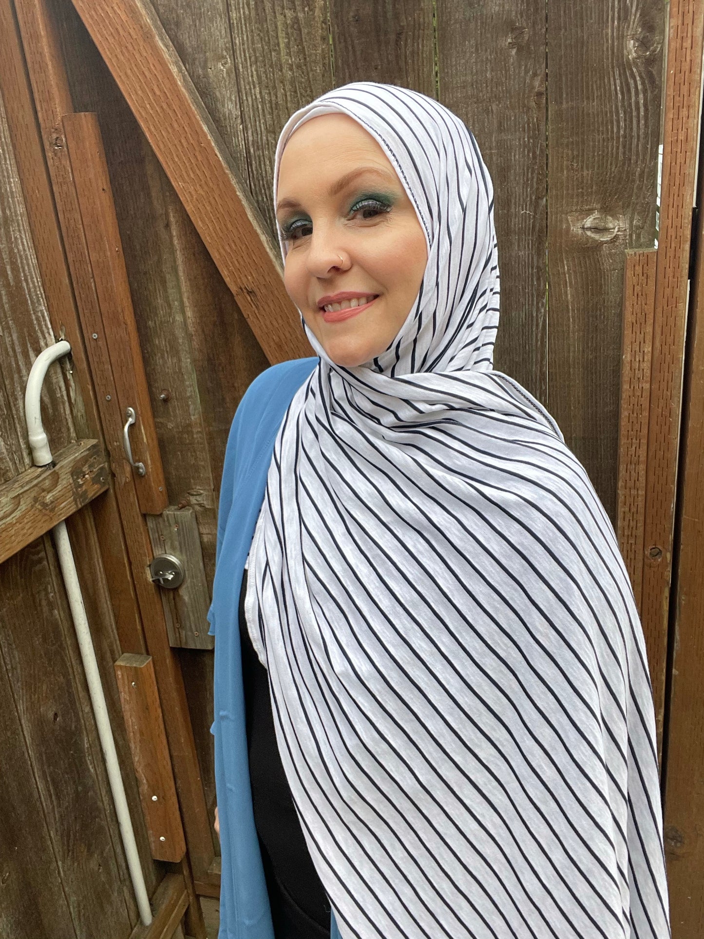 Tissue Jersey Hijab: Nautical Stripes Too (extra long)