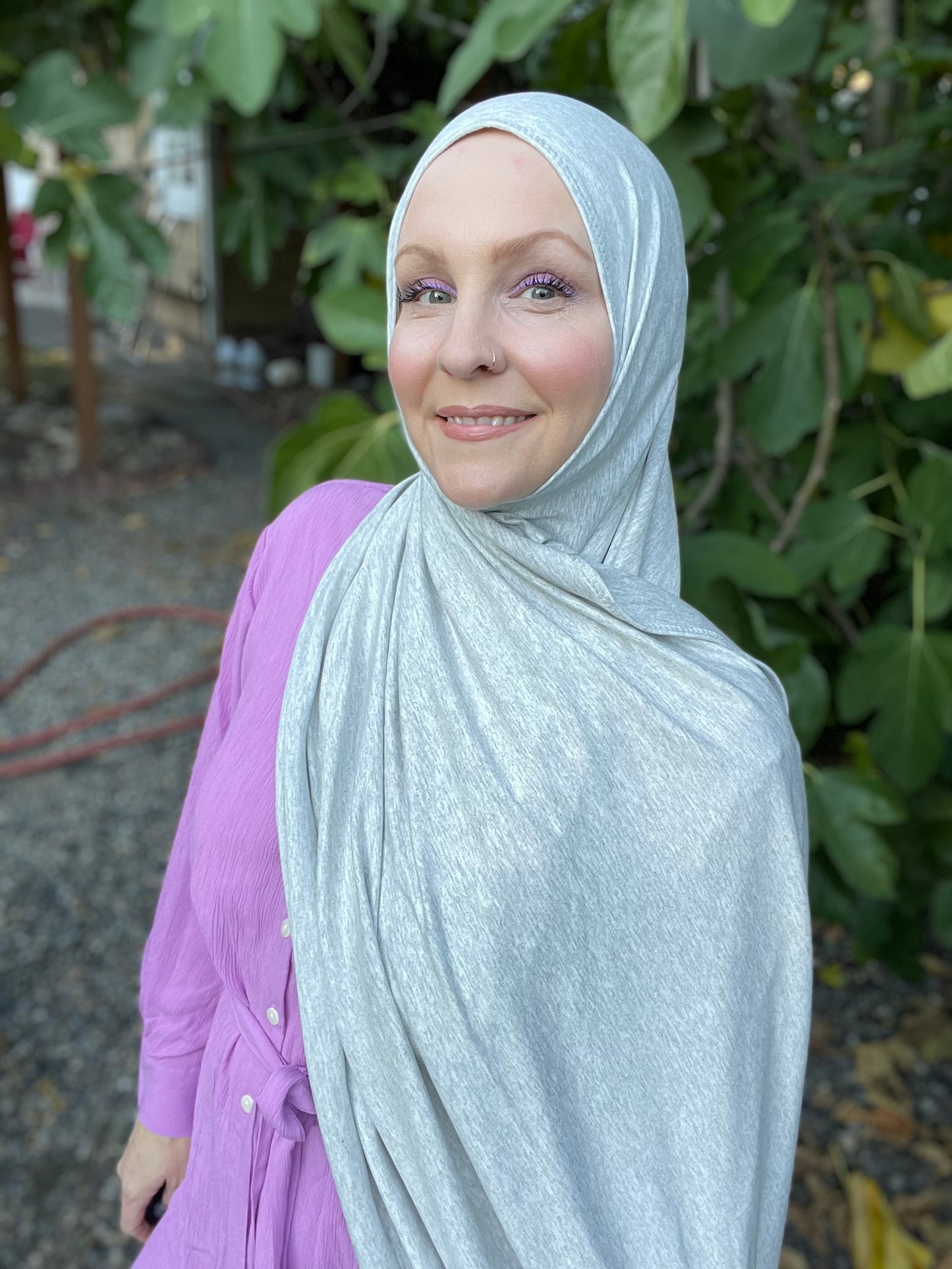 Solid Jersey Hijab: Heather Grey