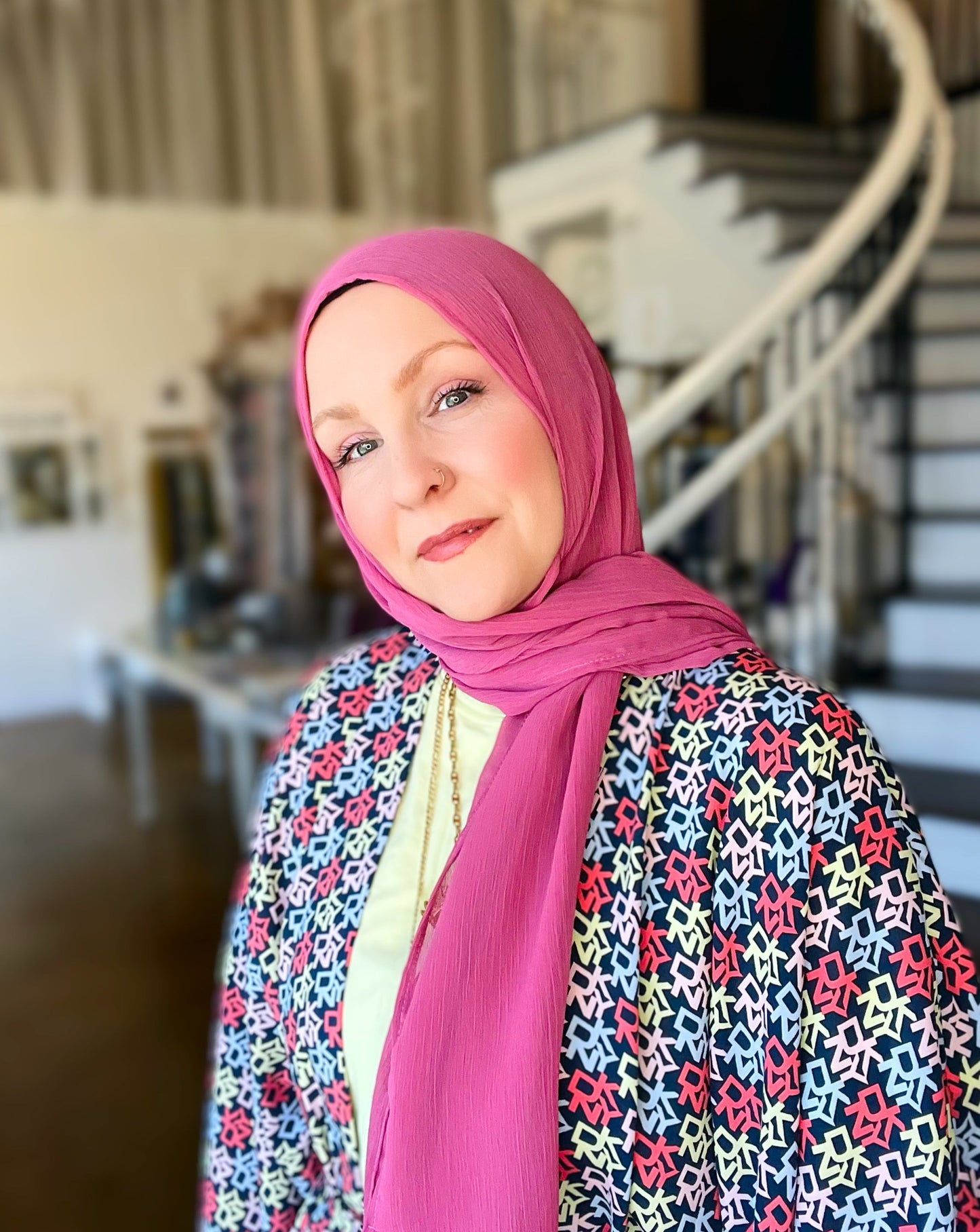 Crinkle Chiffon Hijab: Deep Rose