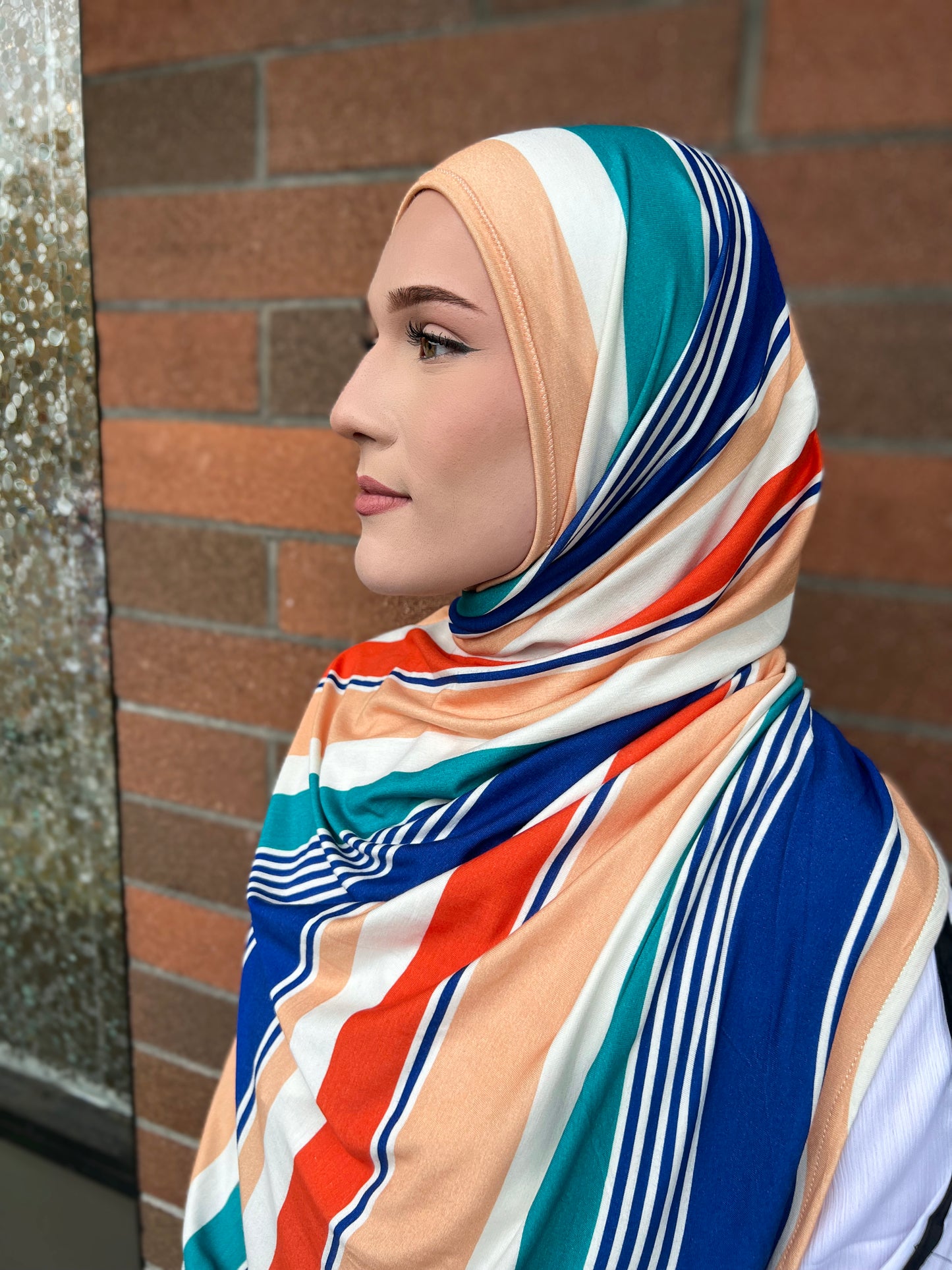 Printed Jersey Hijab: Sporty Beach Ready