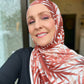 Printed Jersey Hijab: Rustic Peachy Palms