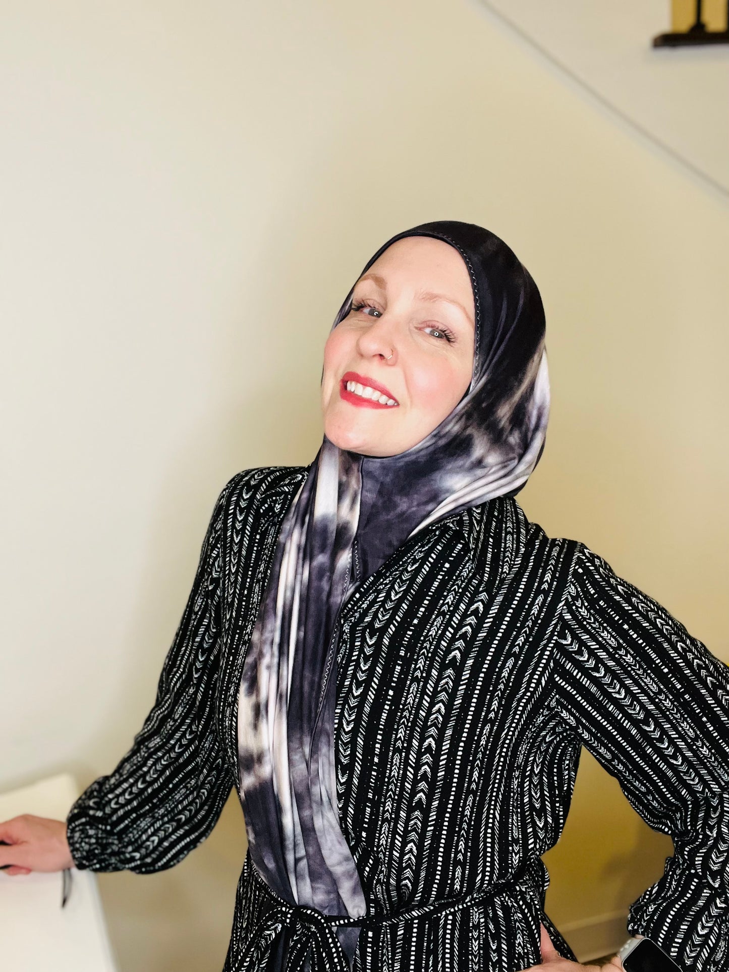 Tie Dye Jersey Hijab: Smokey Lavender Sky