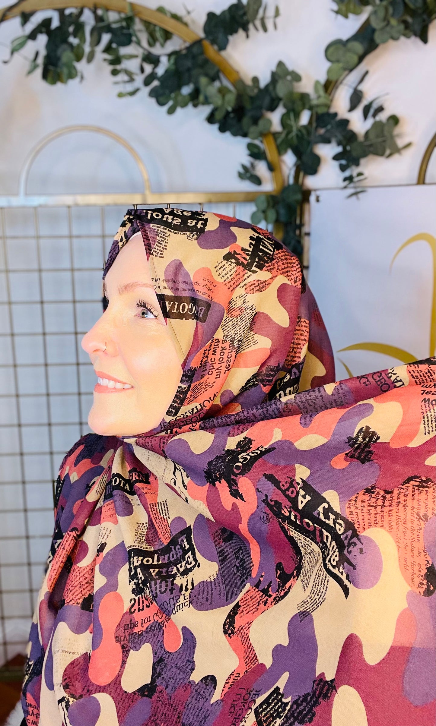 Limited Edition Chiffon Hijab: Bogota Camo
