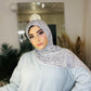 Printed Jersey Hijab: Silver Kitty Baby