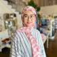 Chiffon Hijab: Blushed Checkers