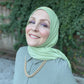 Solid Sparkle Jersey Hijab: Pale Green Lurex