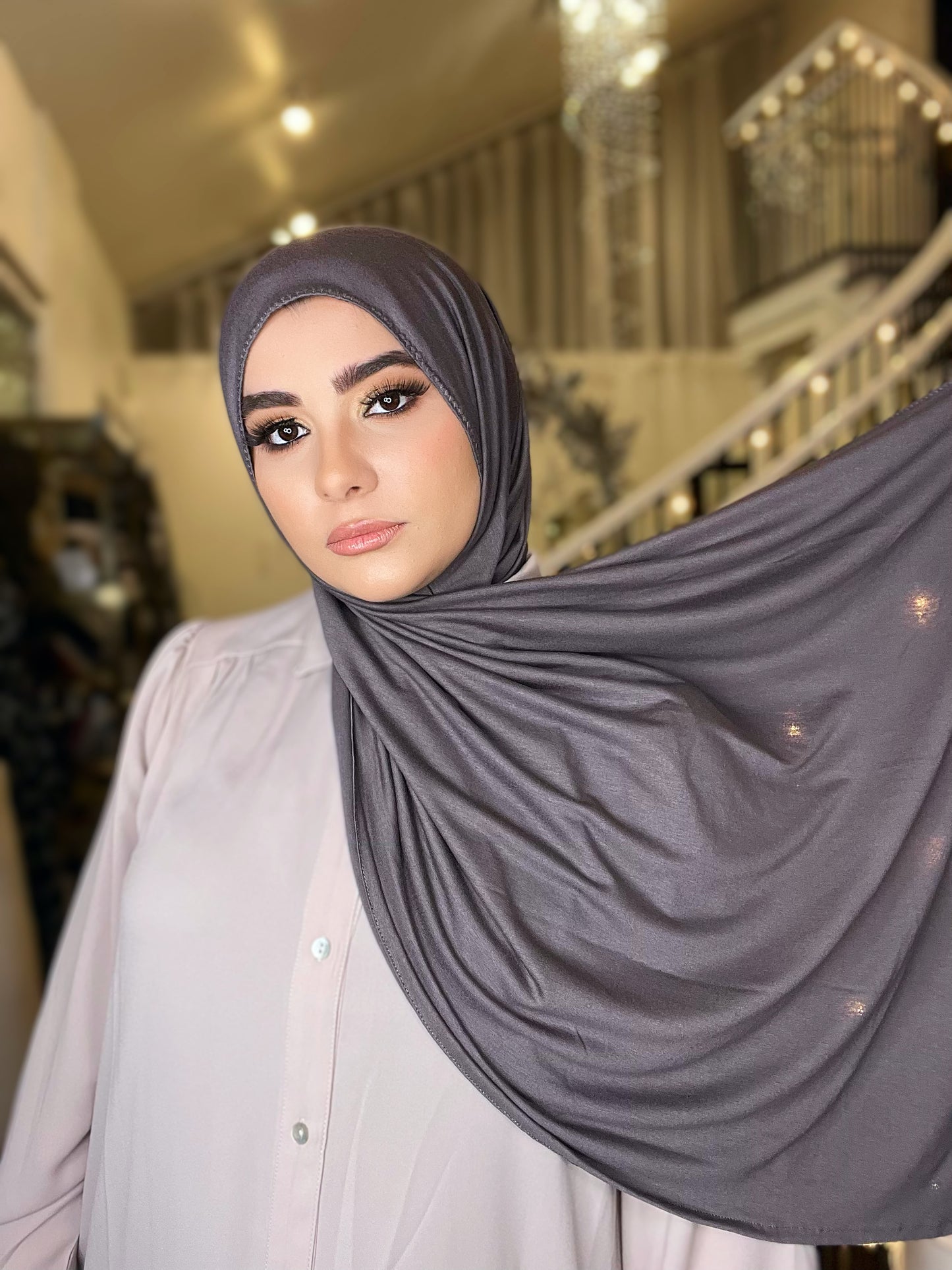 Jersey Hijab: Smoky Taupe