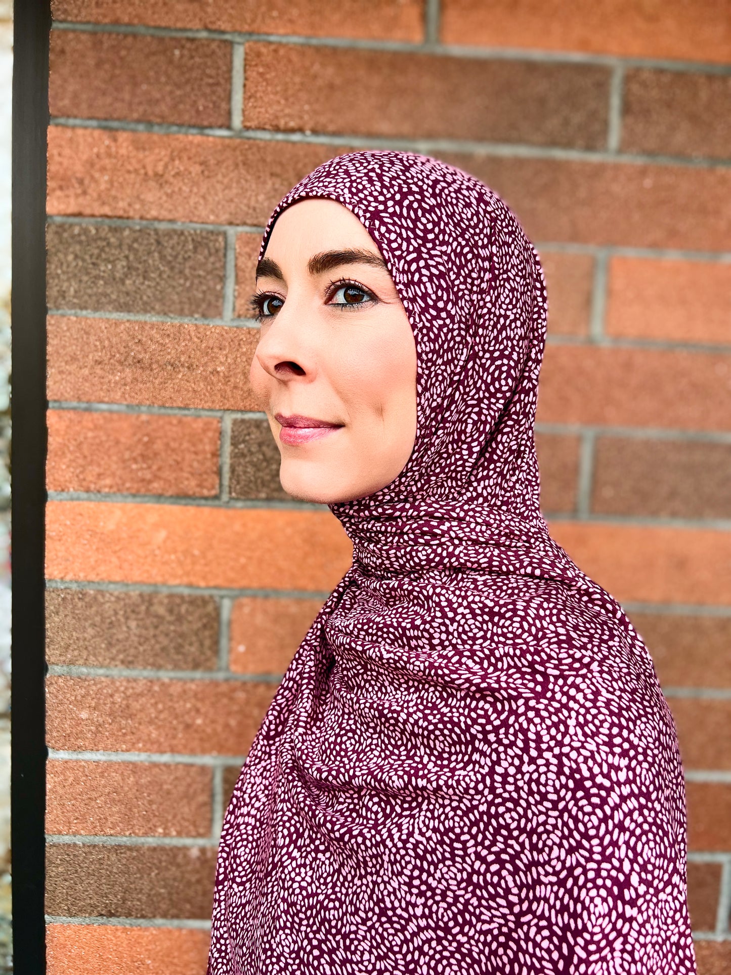Printed Jersey Hijab: Celebration Burgundy