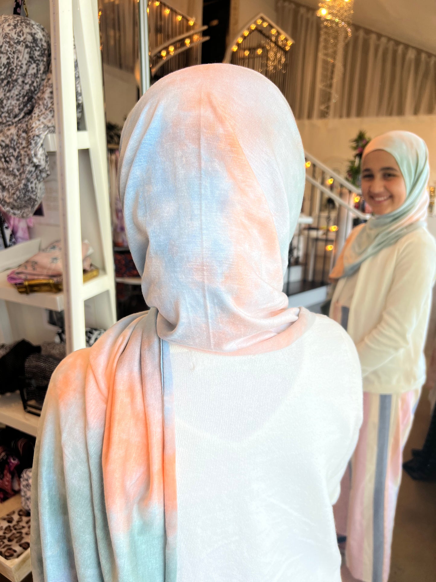 Tie Dye Jersey Hijab: Brooding Sunset & Sky