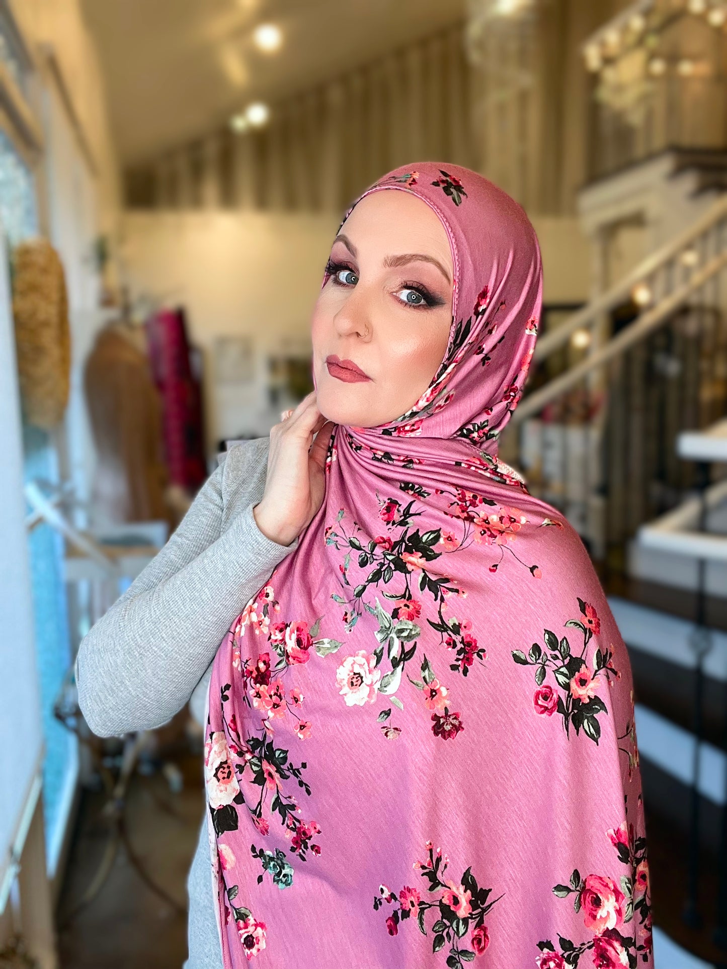 Printed Jersey Hijab: Sabratah Garden