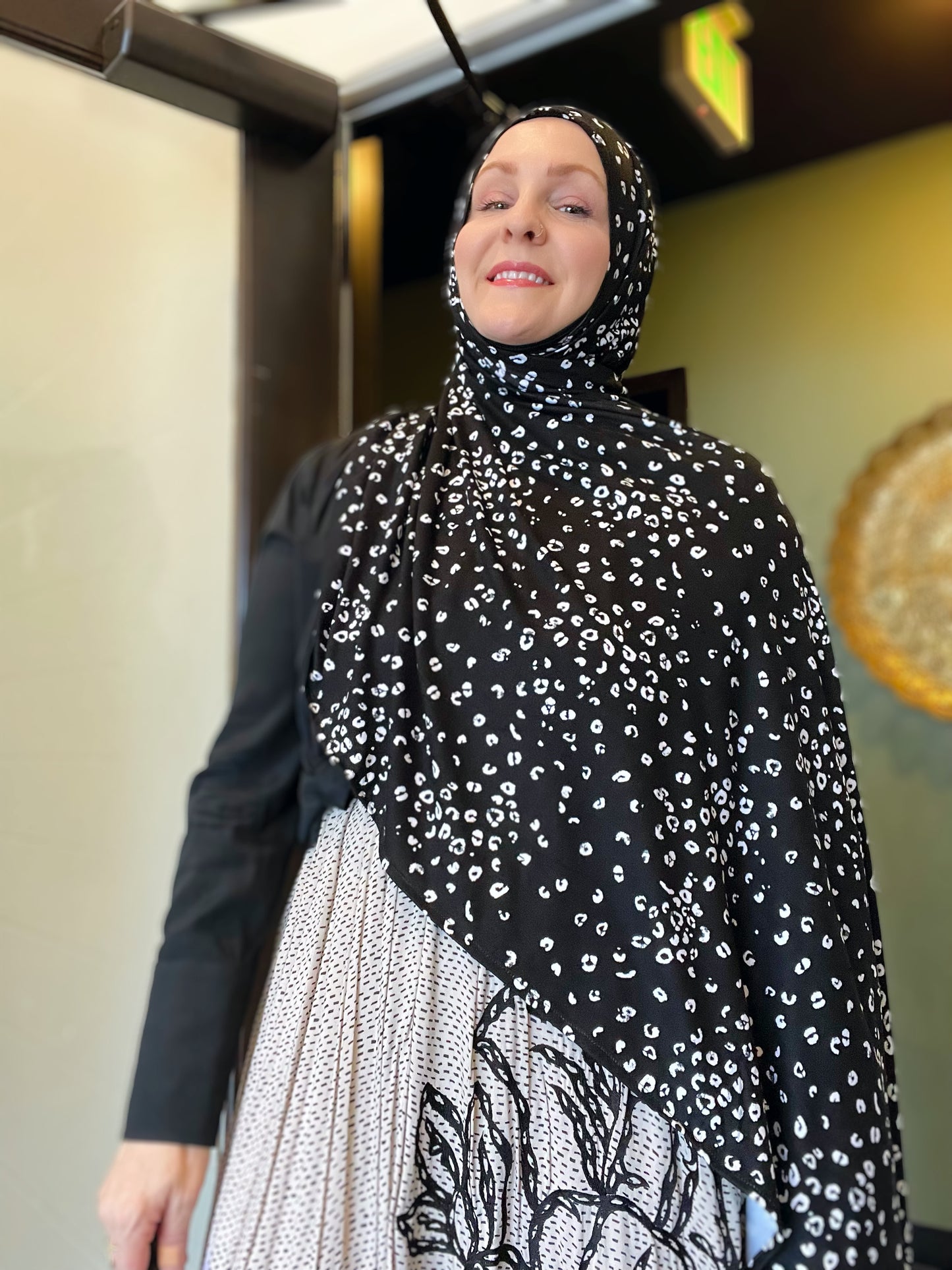 Printed Jersey Hijab: Cat Woman Meow