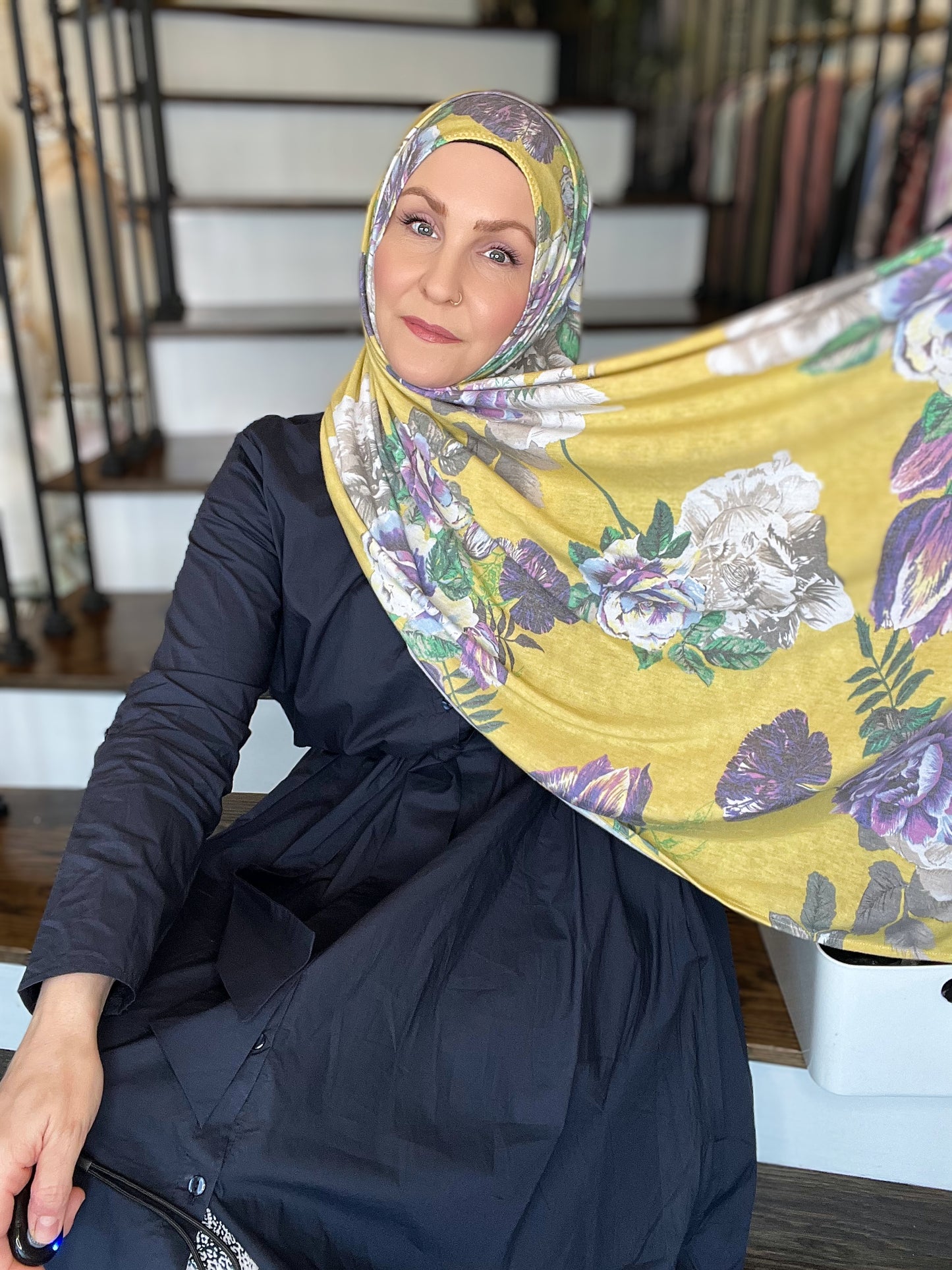 Printed Jersey Hijab: Mystical Lavender Floral