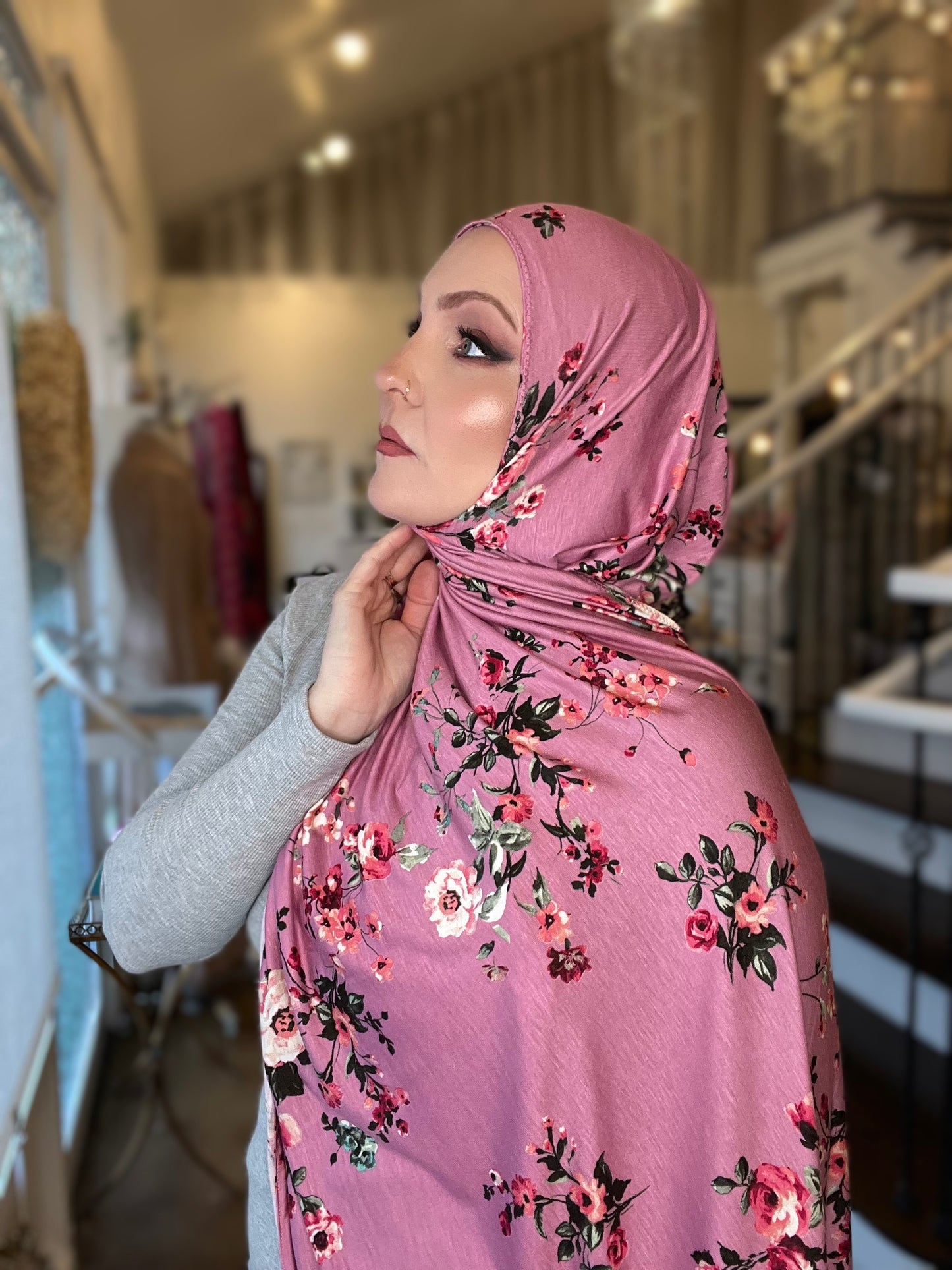 Printed Jersey Hijab: Sabratah Garden