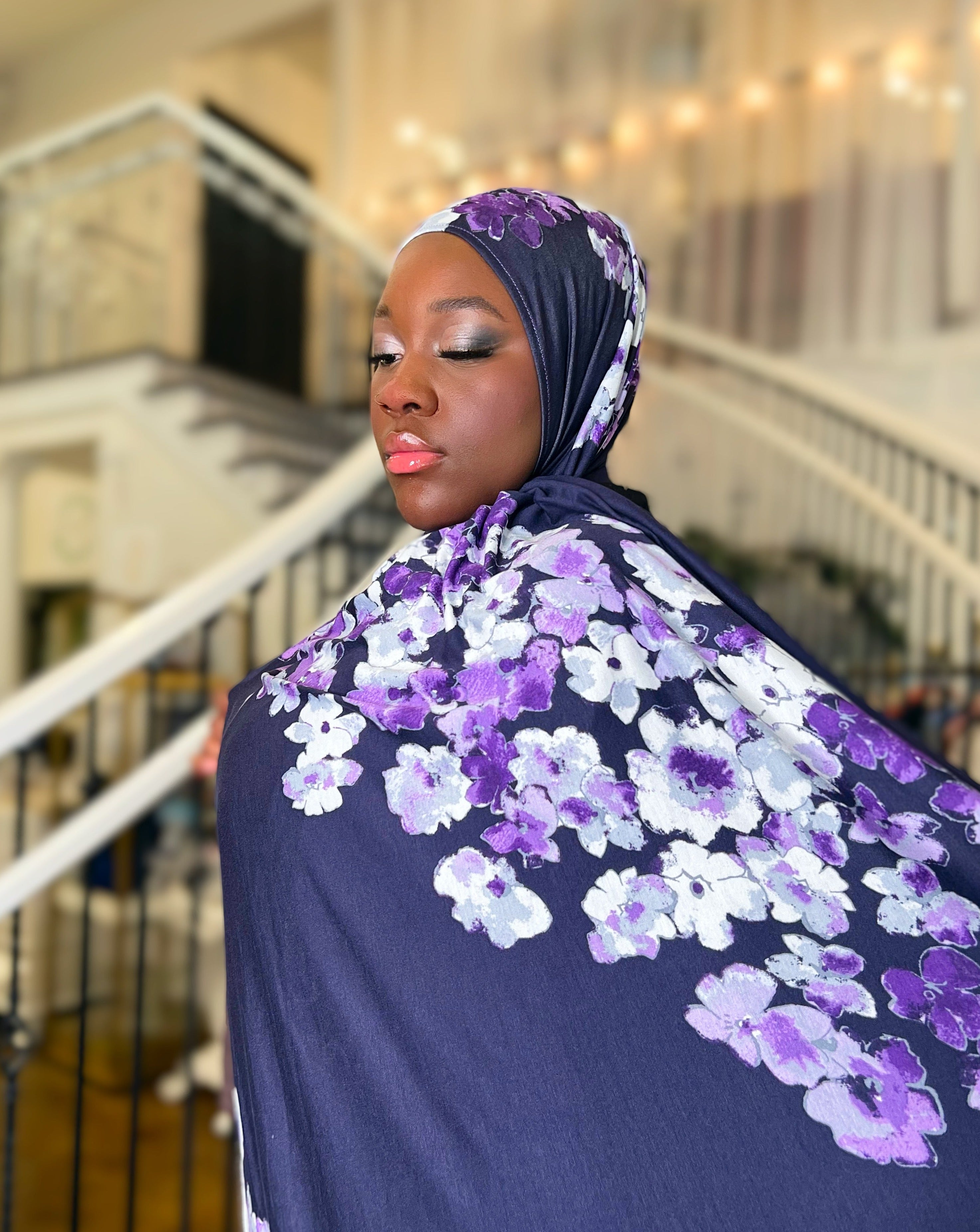 Printed Jersey Hijab: Cascading Floral – michaelacorning