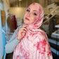Tie Dye Jersey Hijab: Strawberries and Cream