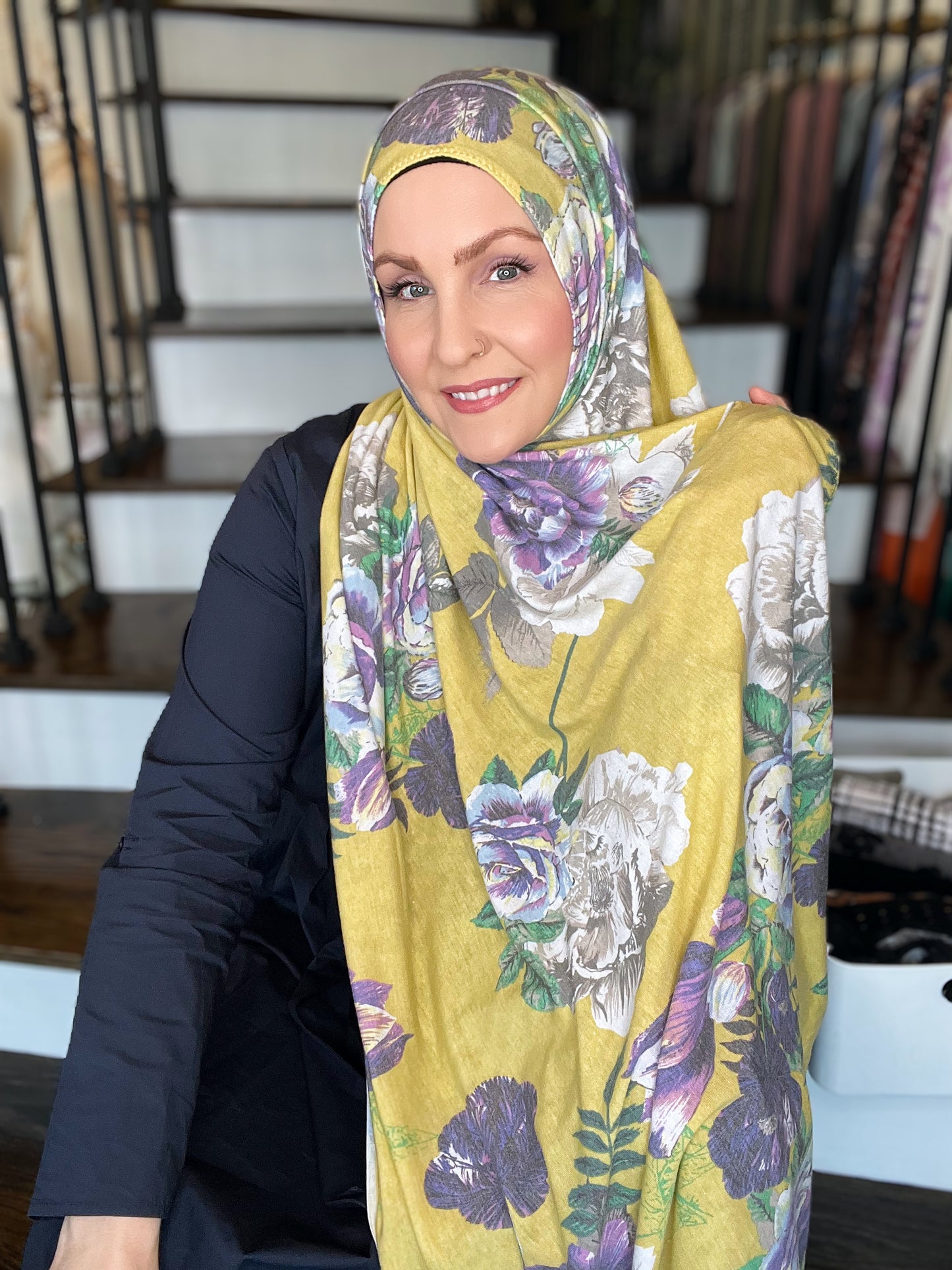 Printed Jersey Hijab: Mystical Lavender Floral