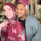 Printed Jersey Hijab: Burgundy Bouquet