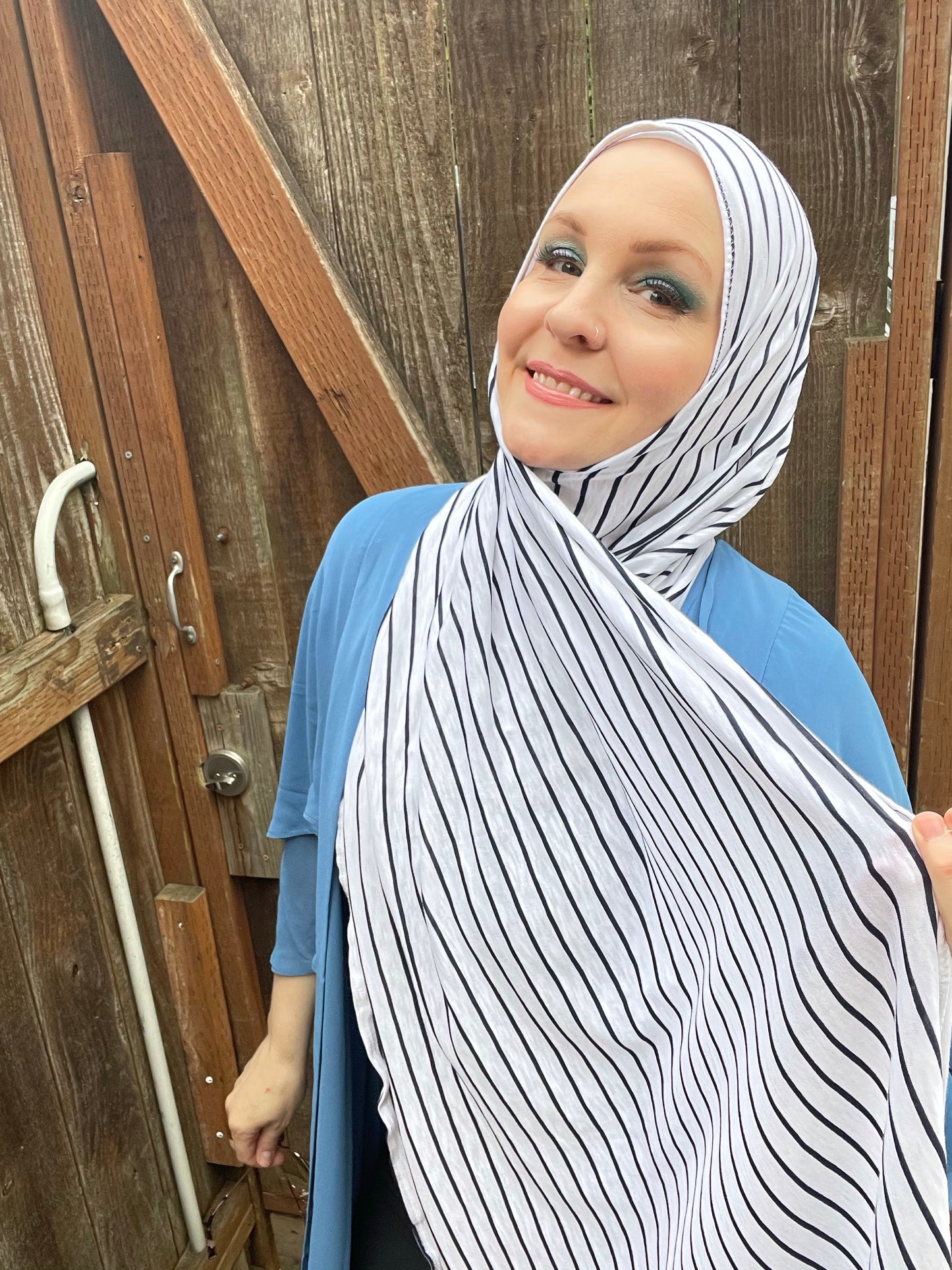 Tissue Jersey Hijab: Nautical Stripes Too (extra long)