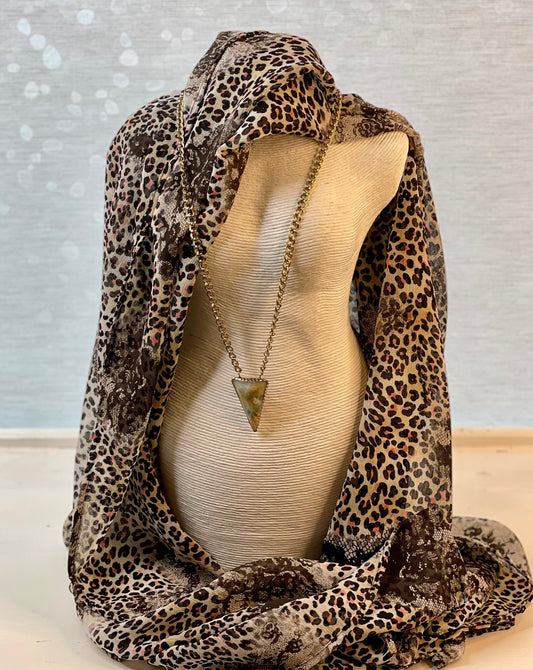 Crinkle Chiffon Hijab: Leopard & Lace