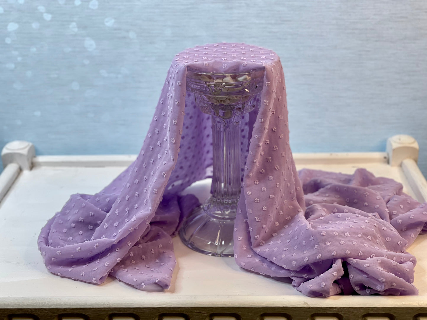 Crepe Chiffon Hijab: Lavender Bubbles