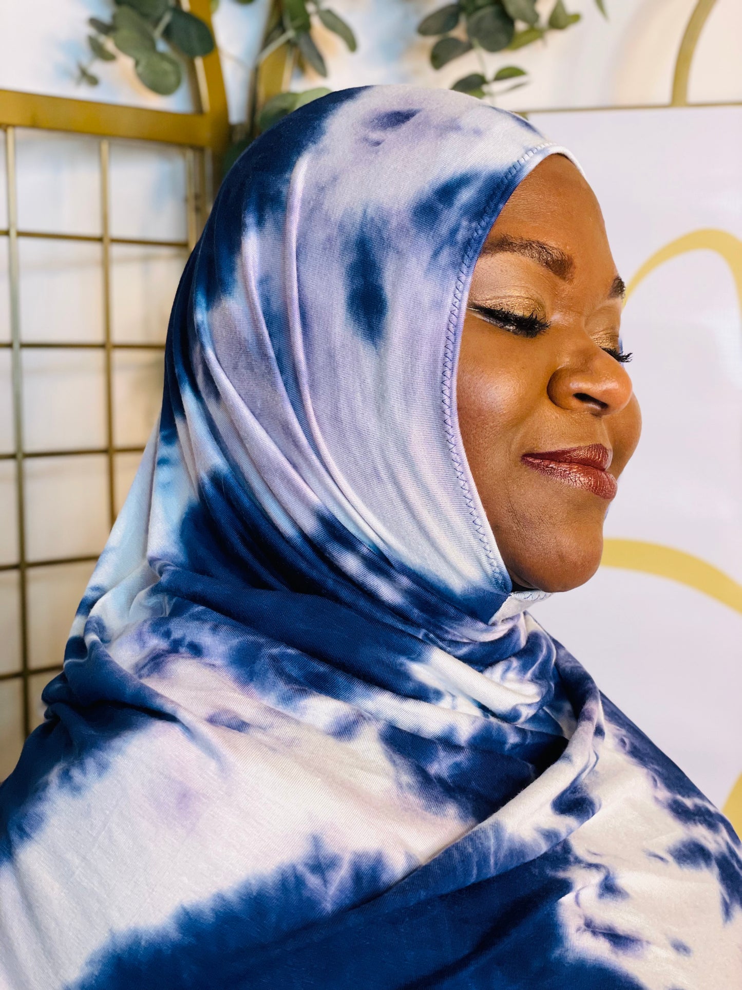 Tie Dye Jersey Hijab: Stormy Skies