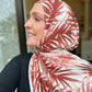 Printed Jersey Hijab: Rustic Peachy Palms