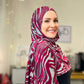 Printed Jersey Hijab: Crimson Zebra
