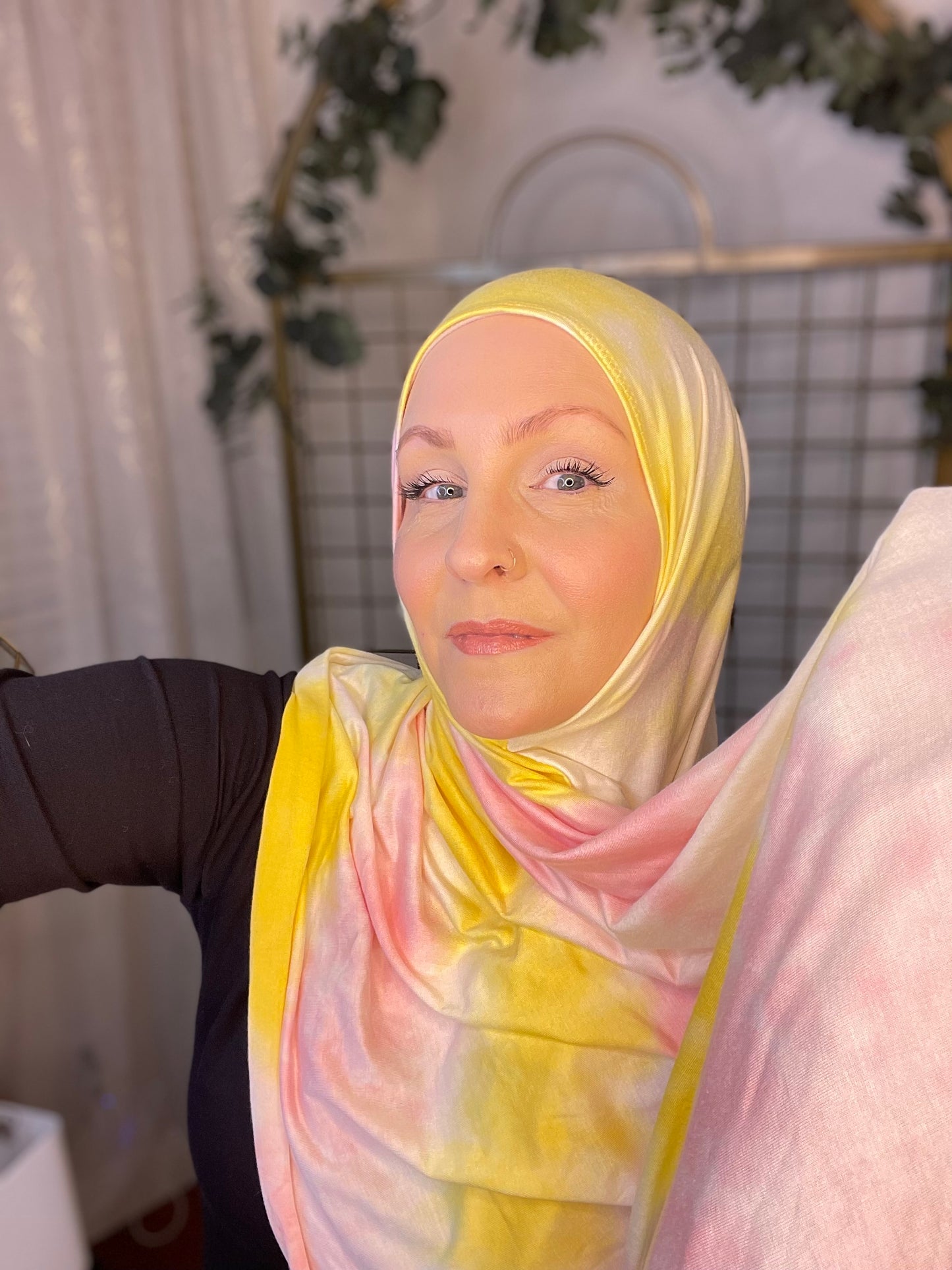 Tie Dye Jersey Hijab: Pink Lemonade