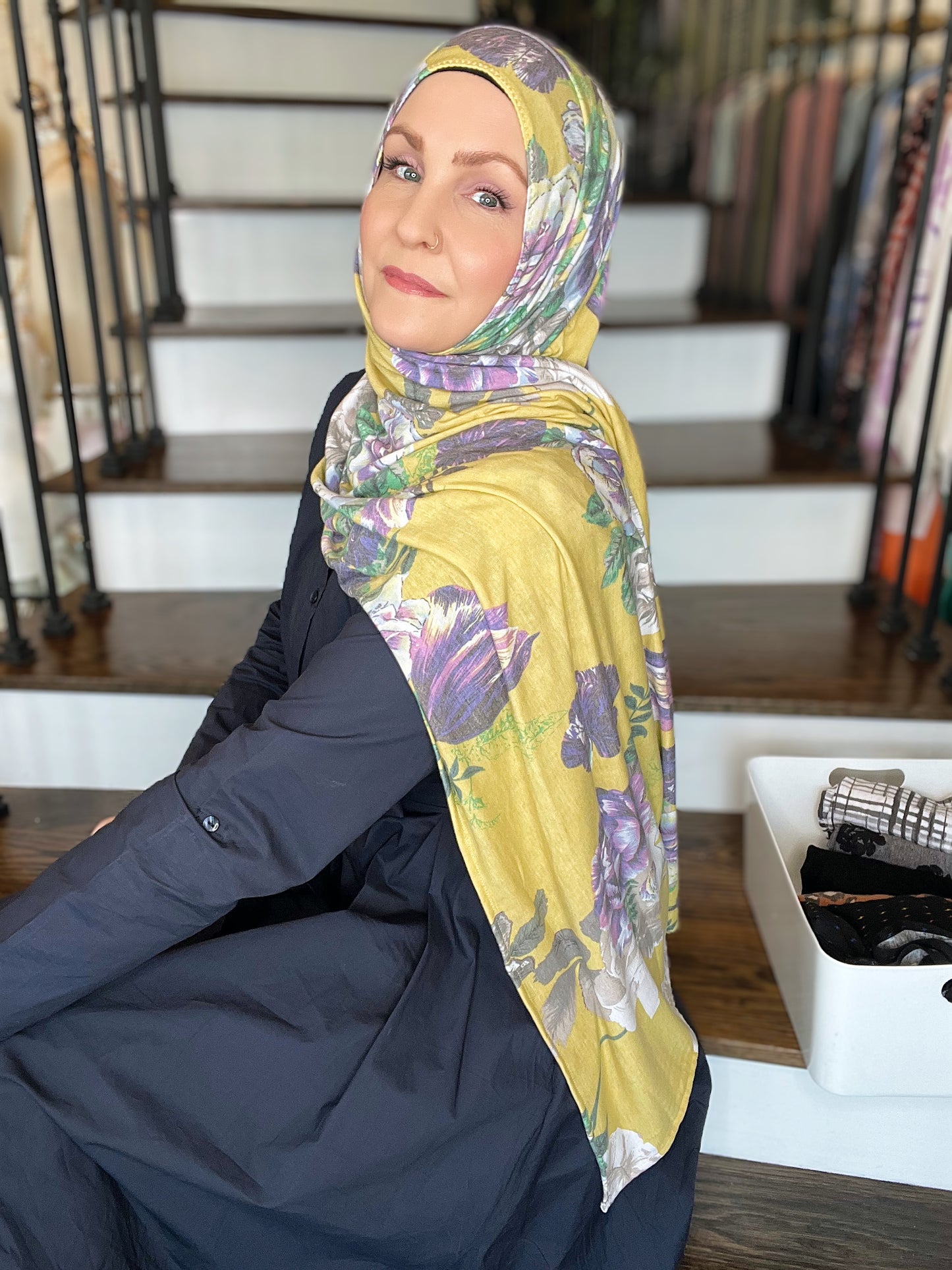 Printed Jersey Hijab: Mystical Lavender Floral