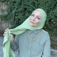 Solid Sparkle Jersey Hijab: Pale Green Lurex