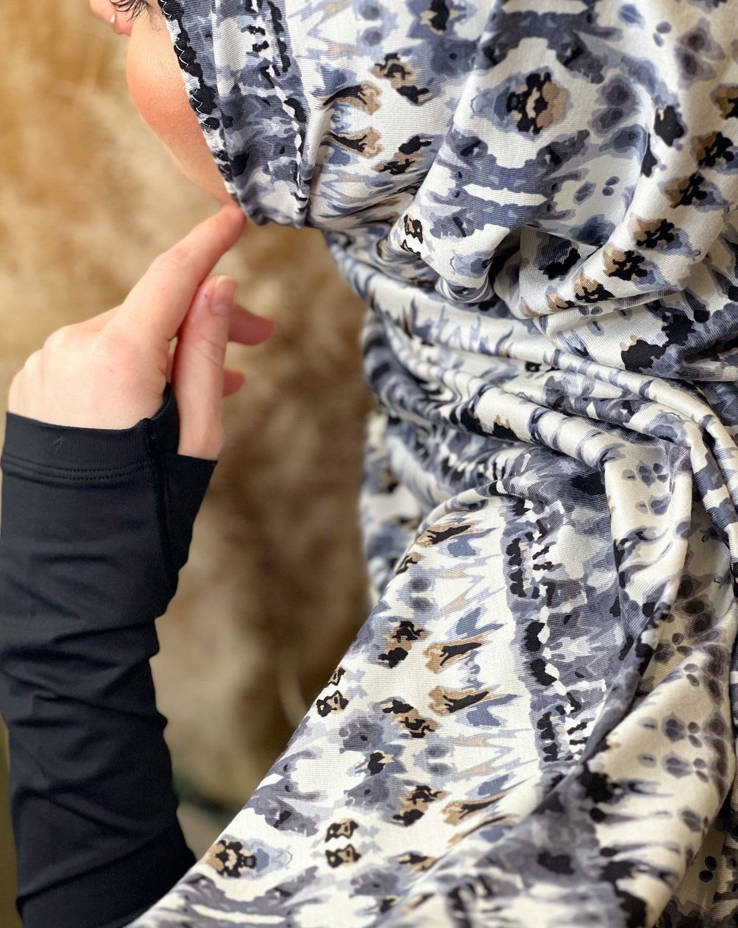 Printed Jersey Hijab: Spring Ready Ikat