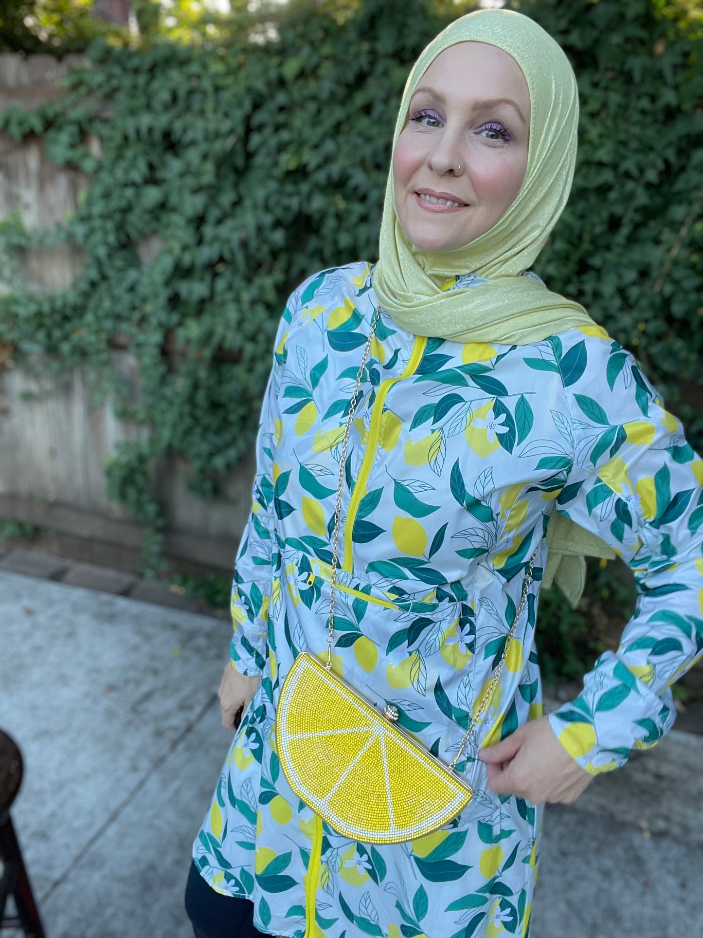 Solid Sparkle Jersey Hijab: Sparkling Lemon Lurex