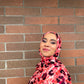 Printed Jersey Hijab: Ruby Red Rachel