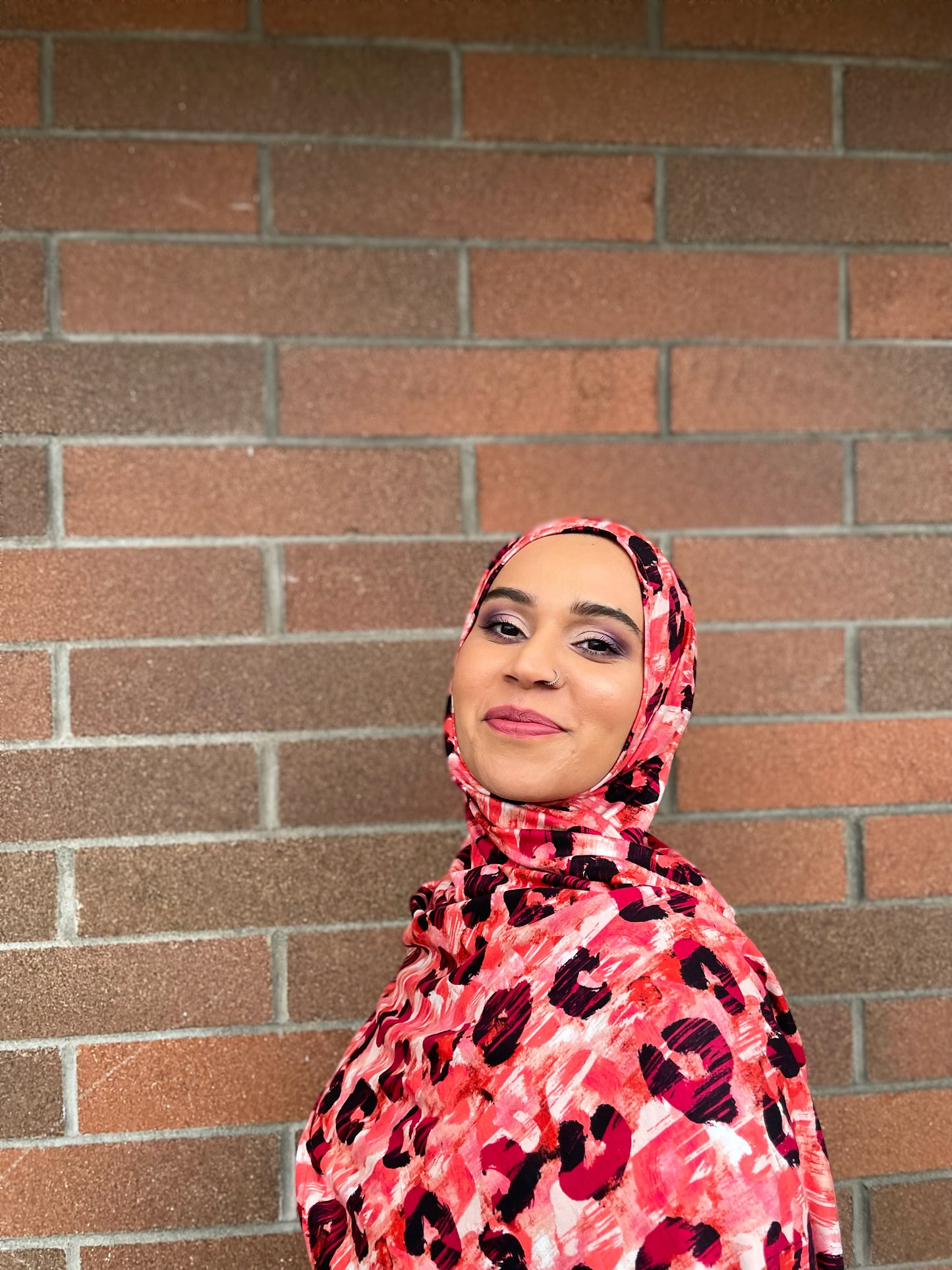 Printed Jersey Hijab: Ruby Red Rachel