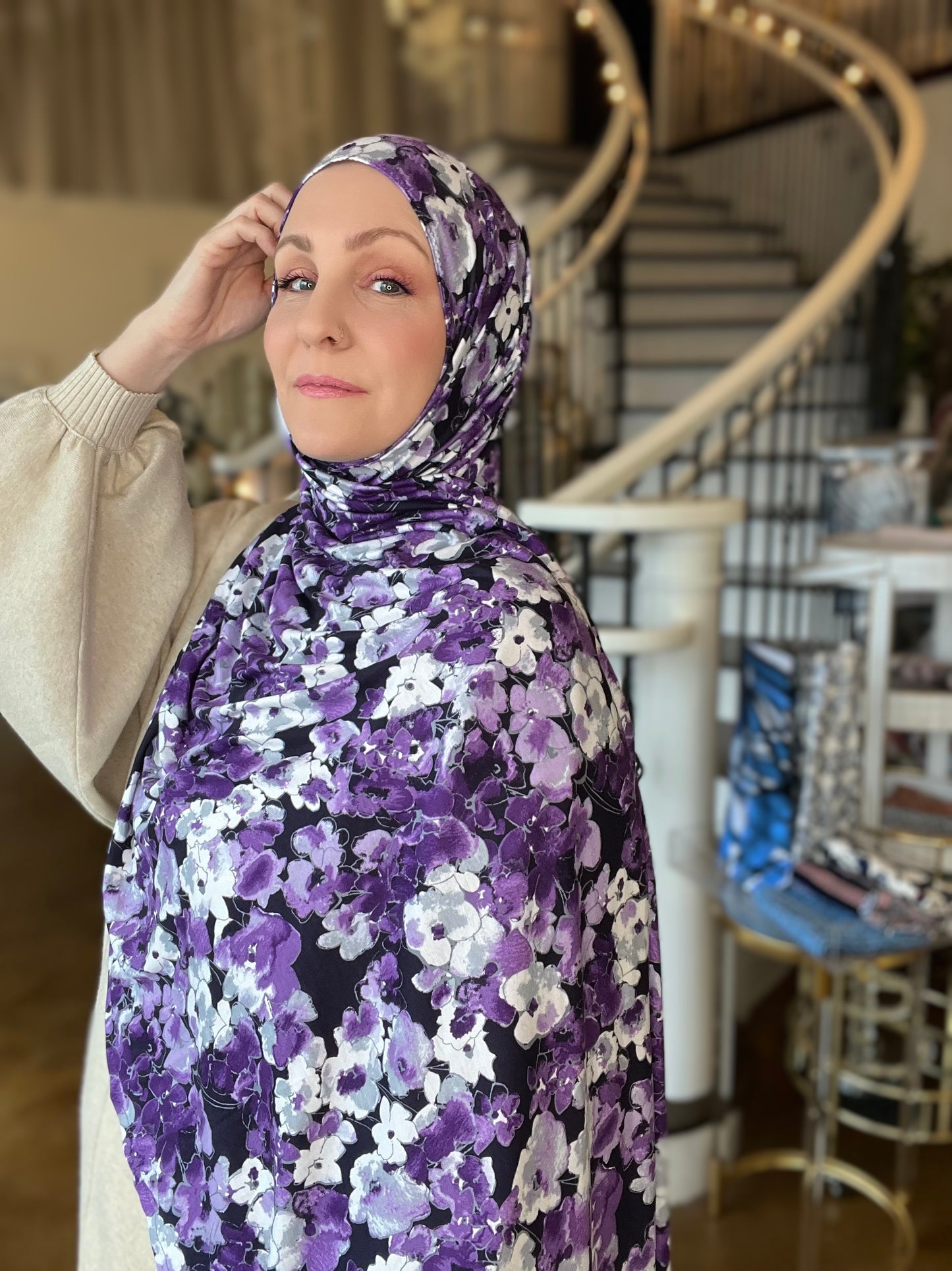Printed Jersey Hijab: Wild Flowers