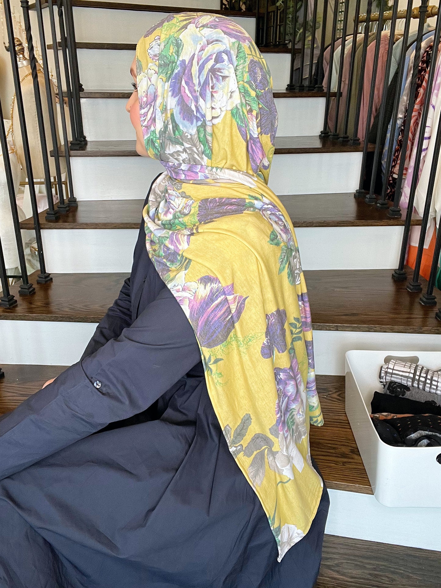 Printed Jersey Hijab: Mystical Lavender Floral